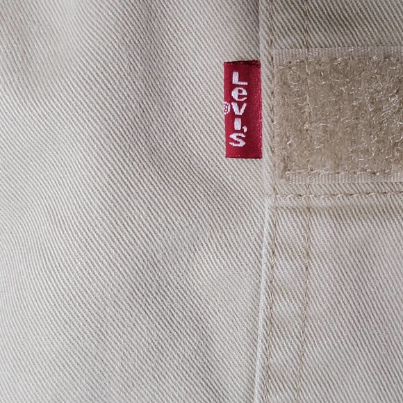 NWOT Levis Cargo Loose Fit Straight Khaki Biege Pants Mens 40x32 Flaps Pockets - Picture 5 of 8